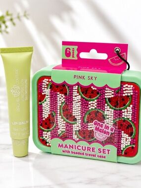 🍉 Watermelon Self-Care Gift Bundle Nail Grooming Kit + Lip Balm
